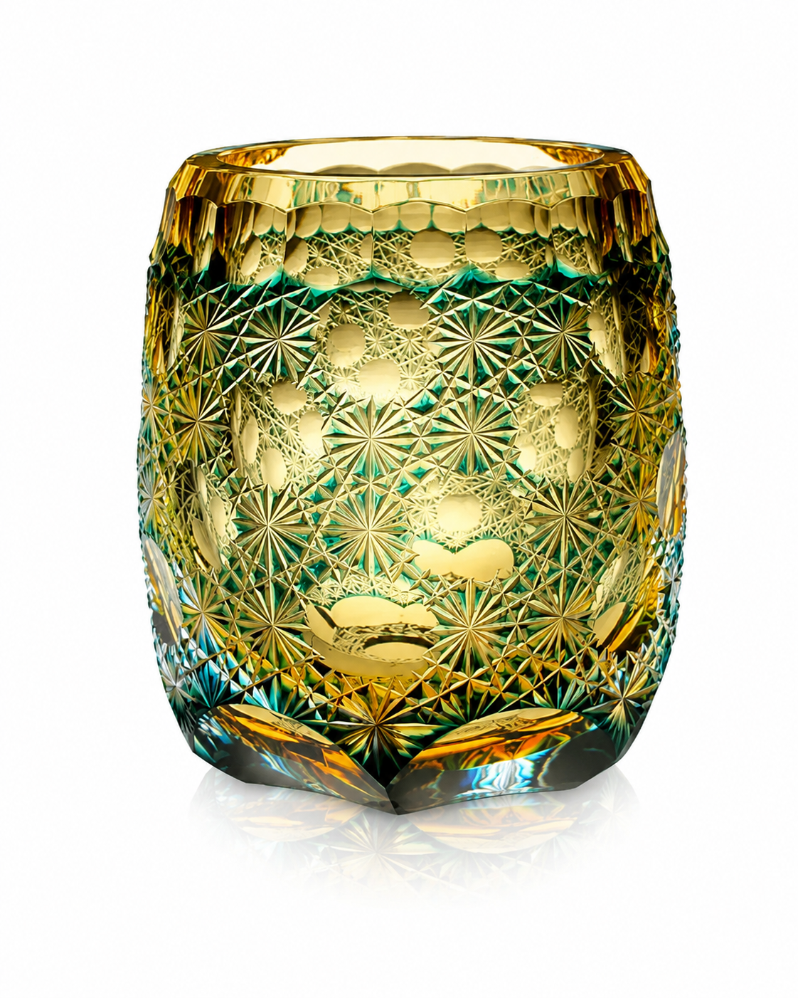 Seven-Star Blue Daisy Edo Kiriko Whisky Glass | Japanese Crystal Tumbler - Product image 1