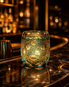 Seven-Star Blue Daisy Edo Kiriko Whisky Glass | Japanese Crystal Tumbler - Product image 2
