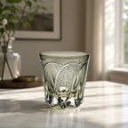 Moon Rainbow Sage Gray Edo Kiriko Whisky Glass | Japanese Crystal Tumbler - Product image 3