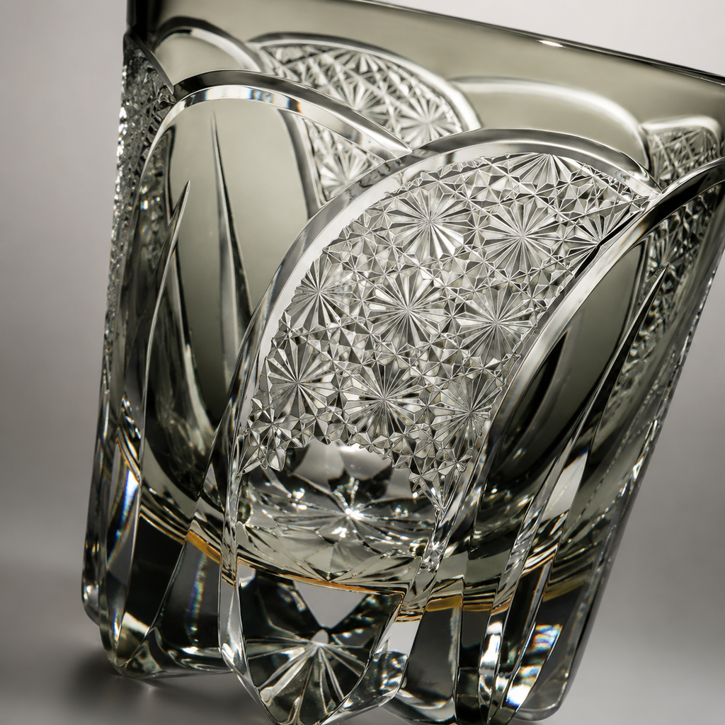 Moon Rainbow Sage Gray Edo Kiriko Whisky Glass | Japanese Crystal Tumbler - Product image 4
