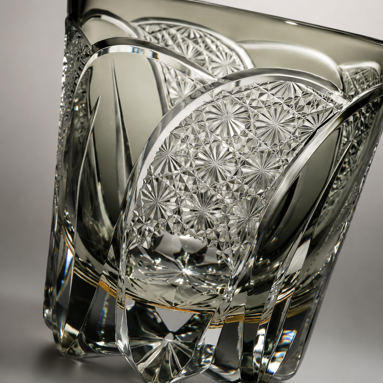 Moon Rainbow Sage Gray Edo Kiriko Whisky Glass | Japanese Crystal Tumbler - Product image 4