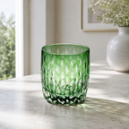 Forest Green Edo Kiriko Whisky Glass | Japanese Diamond-Cut Crystal Tumbler - Product image 3
