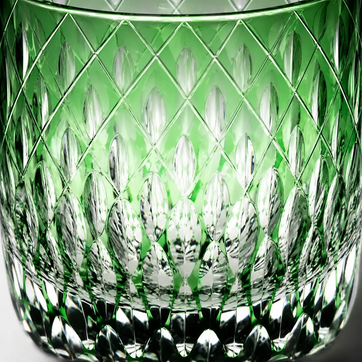 Forest Green Edo Kiriko Whisky Glass | Japanese Diamond-Cut Crystal Tumbler - Product image 4