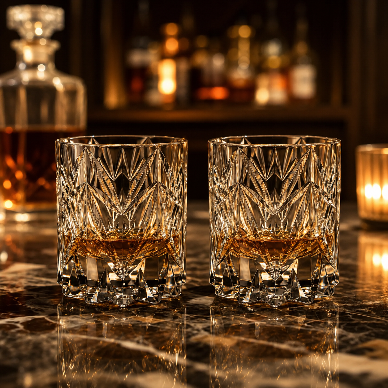 K9 Crystal Whisky Glass Gift Set | Pair of Faceted Tumblers - Product image 2