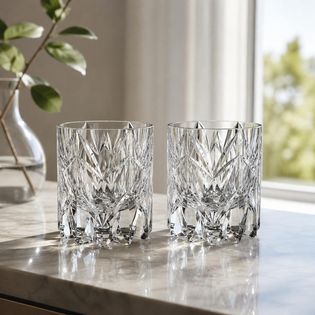 K9 Crystal Whisky Glass Gift Set | Pair of Faceted Tumblers - Product image 3