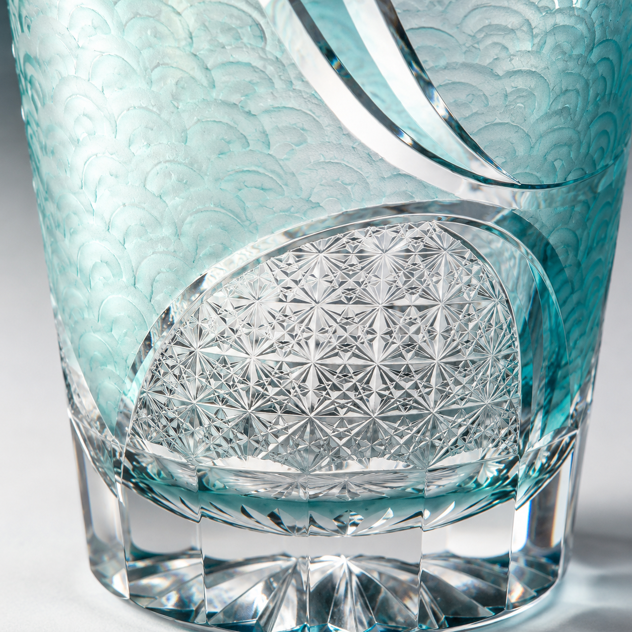 Ink-Wash Blue Cloud Edo Kiriko Whisky Glass | Japanese Crystal Tumbler - Product image 4