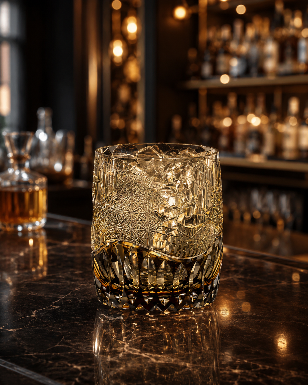 Snow Blossom Edo Kiriko Whisky Glass | Japanese Crystal Tumbler - Product image 2