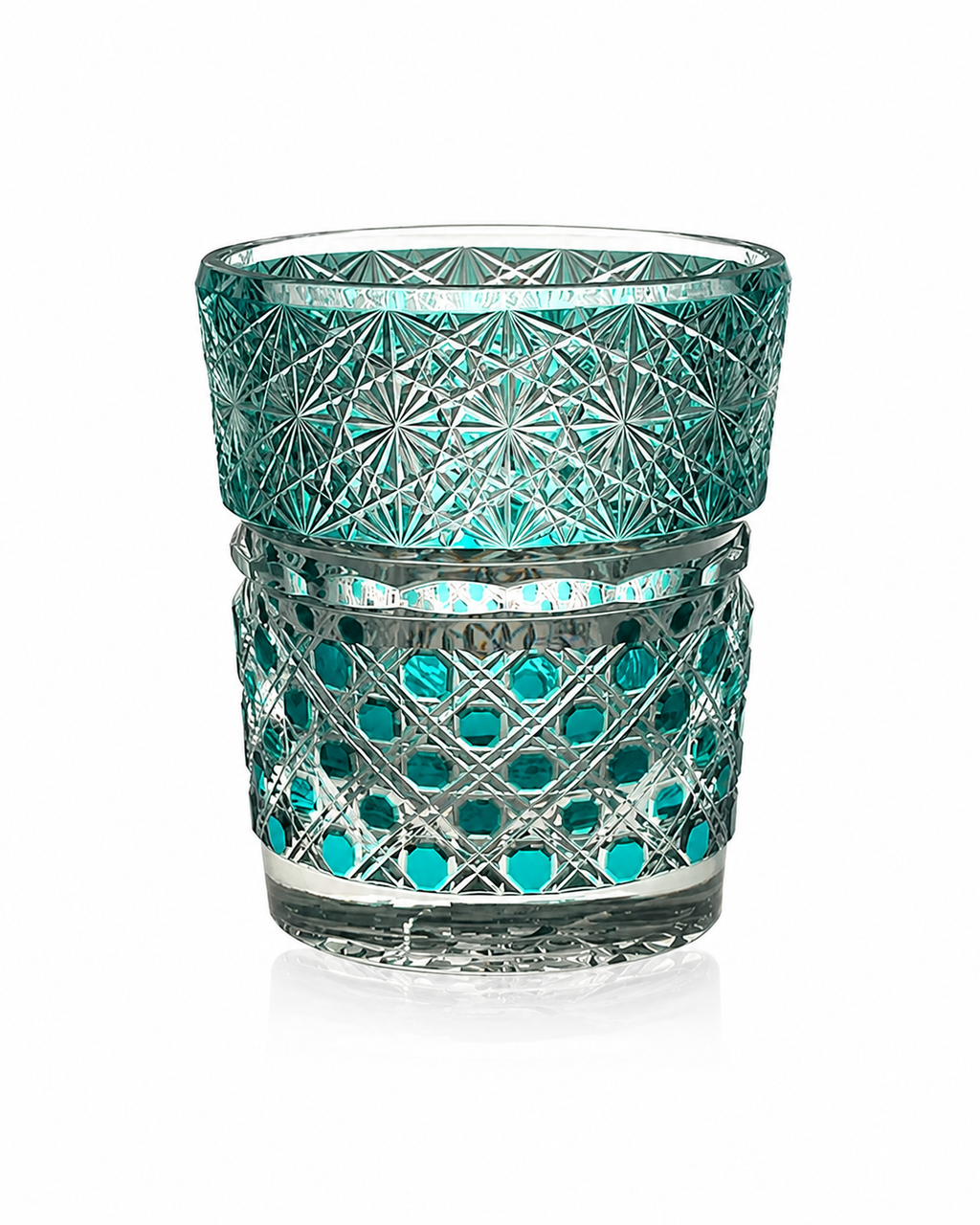 Pearl Jewel Turquoise Edo Kiriko Whisky Glass | Japanese Crystal Tumbler - Product image 1