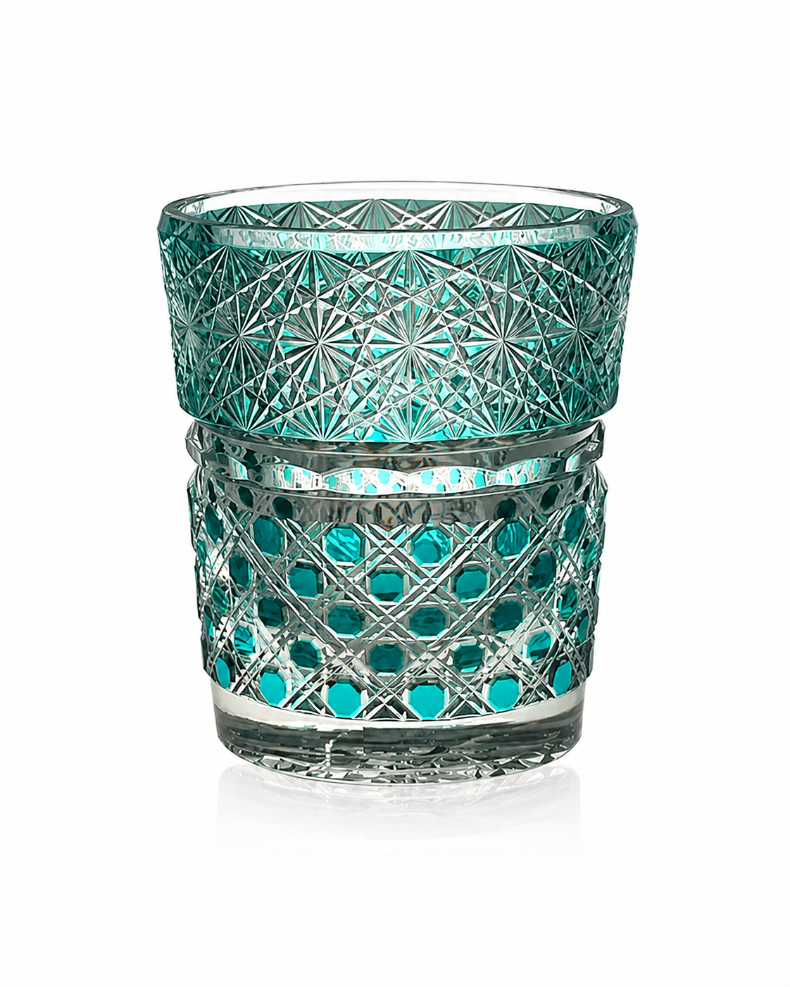 Pearl Jewel Turquoise Edo Kiriko Whisky Glass | Japanese Crystal Tumbler - Product image 1