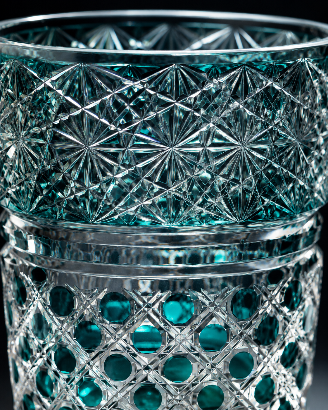 Pearl Jewel Turquoise Edo Kiriko Whisky Glass | Japanese Crystal Tumbler - Product image 4