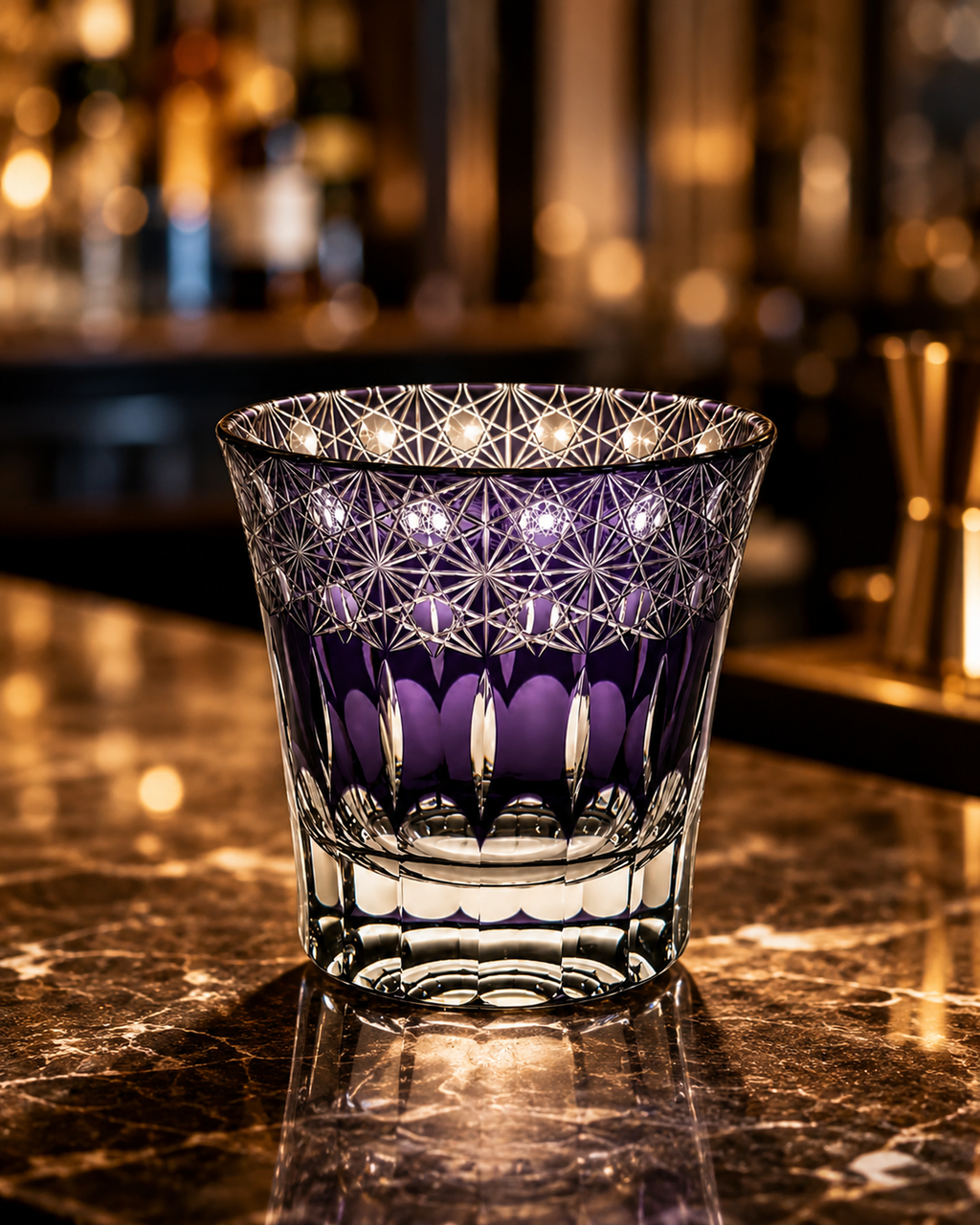 Violet Bloom Edo Kiriko Whisky Glass | Japanese Crystal Tumbler - Product image 2